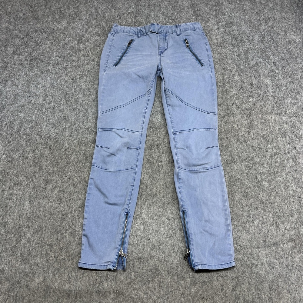 Armani Exchange Skinny Jeans Womens 2 Blue Wash Low Rise 28x30 Ankle Zip Stretch